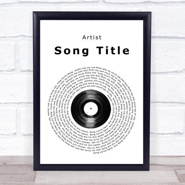 JJ Heller Vinyl Record Any Song Lyrics Custom Wall Art Music Lyrics Poster Print, Framed Print Or Canvas